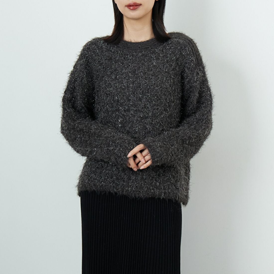 ﾁｬｺｰﾙｸﾞﾚｰ&&モデル身長：162cm 着用サイズ：F&&