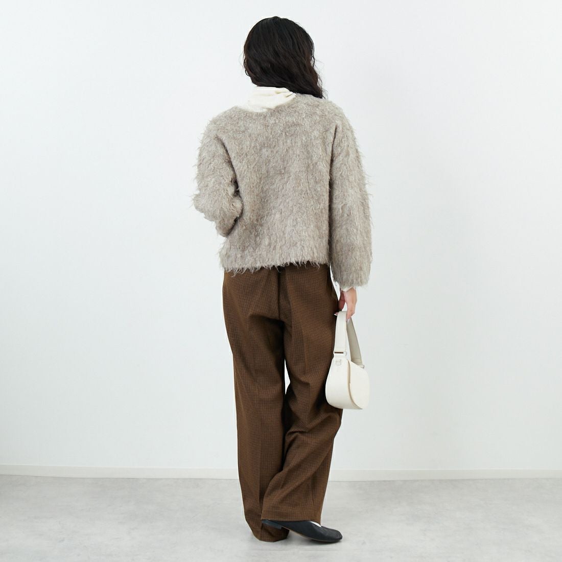 Jeans Factory Clothes [ジーンズファクトリークローズ] 2WAYロングシャギーニット [650118] 116 ｸﾞﾚｰｼﾞ &&モデル身長：162cm 着用サイズ：F&&