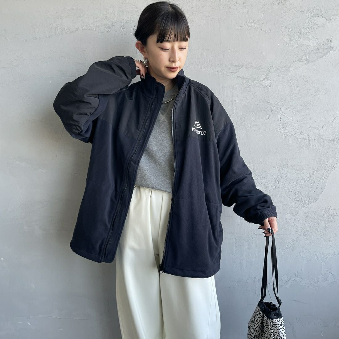 Jeans Factory Clothes [ジーンズファクトリークローズ] ポーラテック ECWCSフリースジャケット [JFC-254-041] 80 ﾌﾞﾗｯｸ &&モデル身長：150cm 着用サイズ：S&&