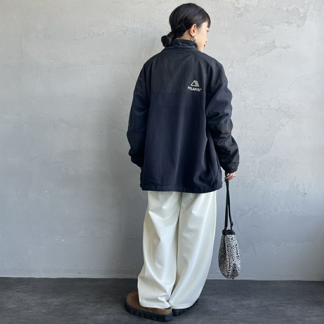 Jeans Factory Clothes [ジーンズファクトリークローズ] ポーラテック ECWCSフリースジャケット [JFC-254-041] 80 ﾌﾞﾗｯｸ &&モデル身長：150cm 着用サイズ：S&&