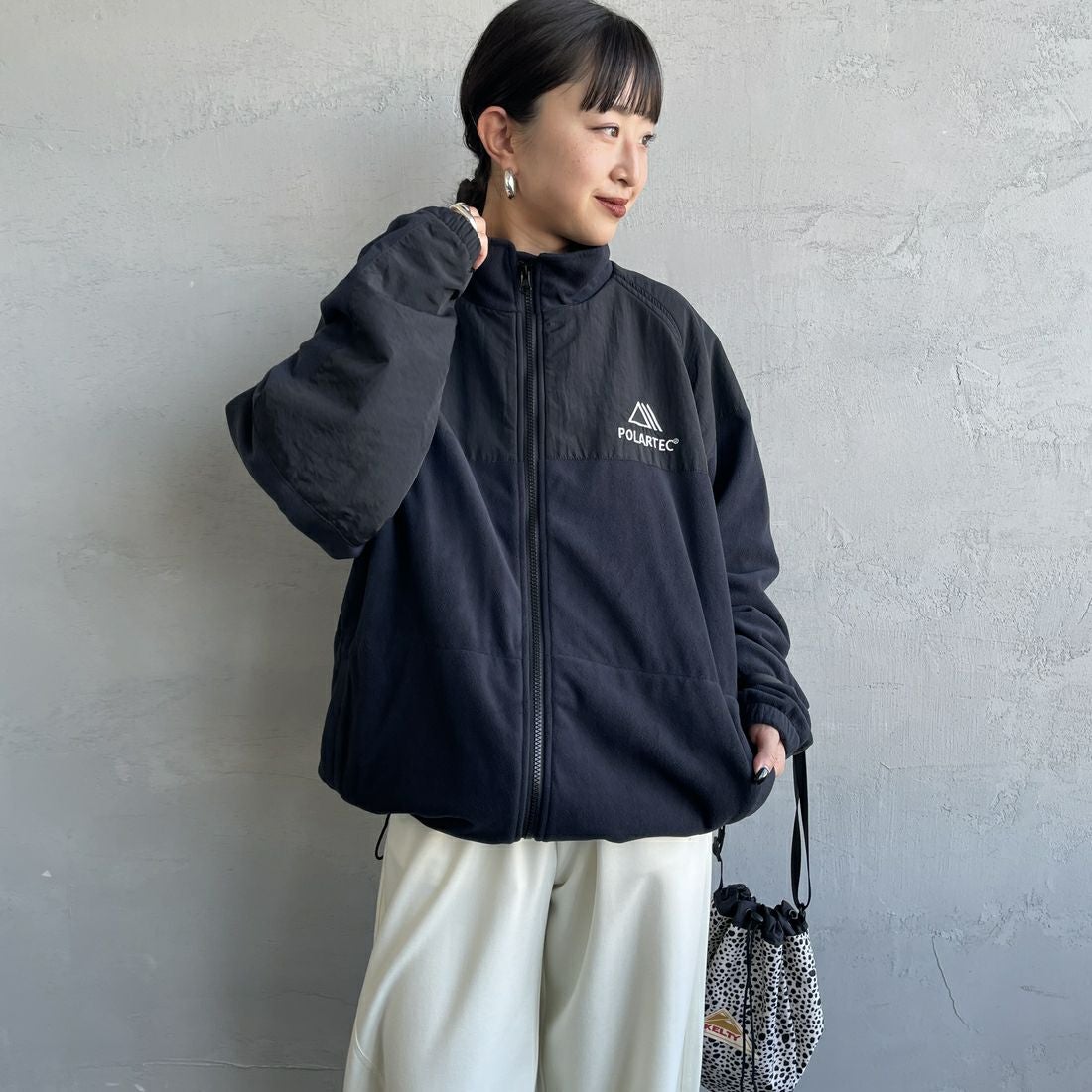 Jeans Factory Clothes [ジーンズファクトリークローズ] ポーラテック ECWCSフリースジャケット [JFC-254-041] 80 ﾌﾞﾗｯｸ &&モデル身長：150cm 着用サイズ：S&&