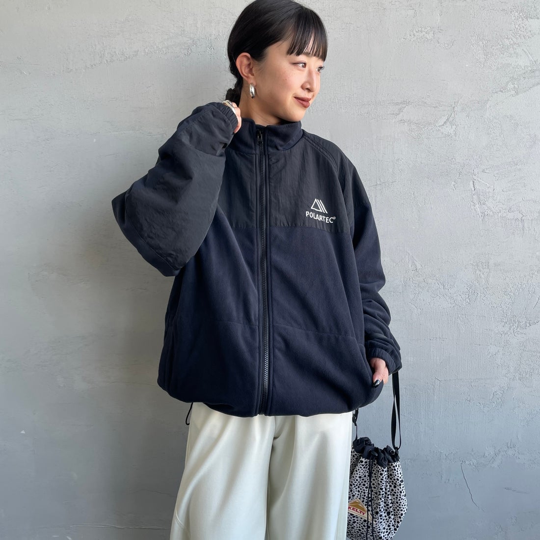 Jeans Factory Clothes [ジーンズファクトリークローズ] ポーラテック ECWCSフリースジャケット [JFC-254-041] 80 ﾌﾞﾗｯｸ &&モデル身長：150cm 着用サイズ：S&&