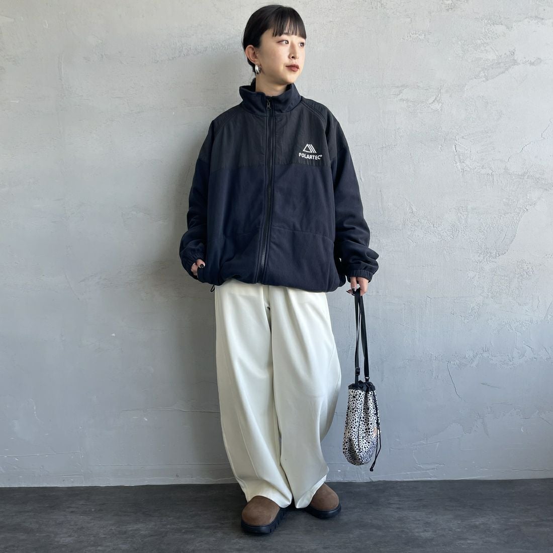 Jeans Factory Clothes [ジーンズファクトリークローズ] ポーラテック ECWCSフリースジャケット [JFC-254-041] 80 ﾌﾞﾗｯｸ &&モデル身長：150cm 着用サイズ：S&&