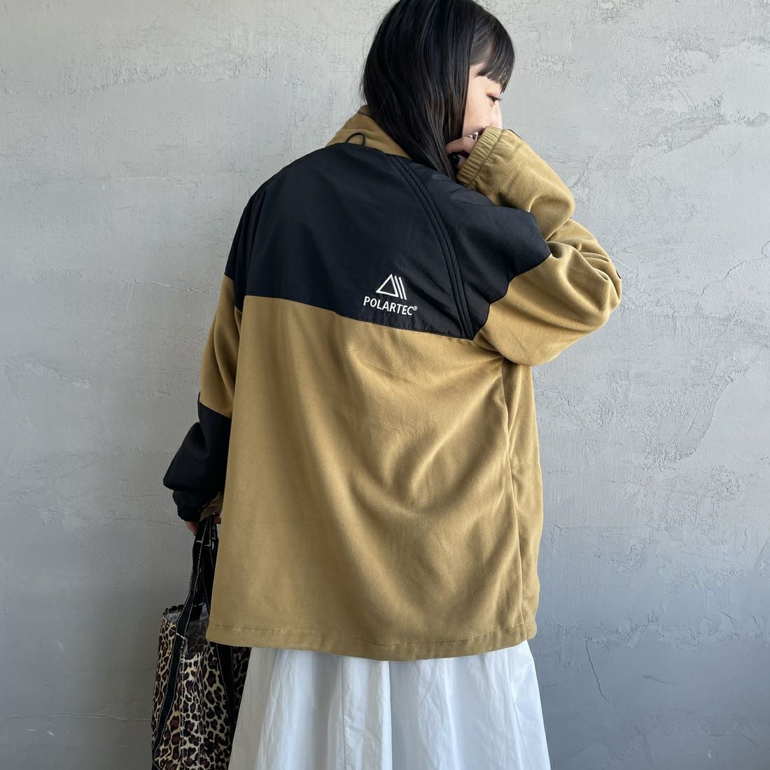 Jeans Factory Clothes [ジーンズファクトリークローズ] ポーラテック ECWCSフリースジャケット [JFC-254-041]74 ﾍﾞｰｼﾞｭ &&モデル身長：150cm 着用サイズ：S&&