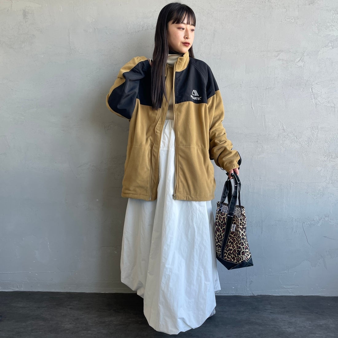 Jeans Factory Clothes [ジーンズファクトリークローズ] ポーラテック ECWCSフリースジャケット [JFC-254-041]74 ﾍﾞｰｼﾞｭ &&モデル身長：150cm 着用サイズ：S&&