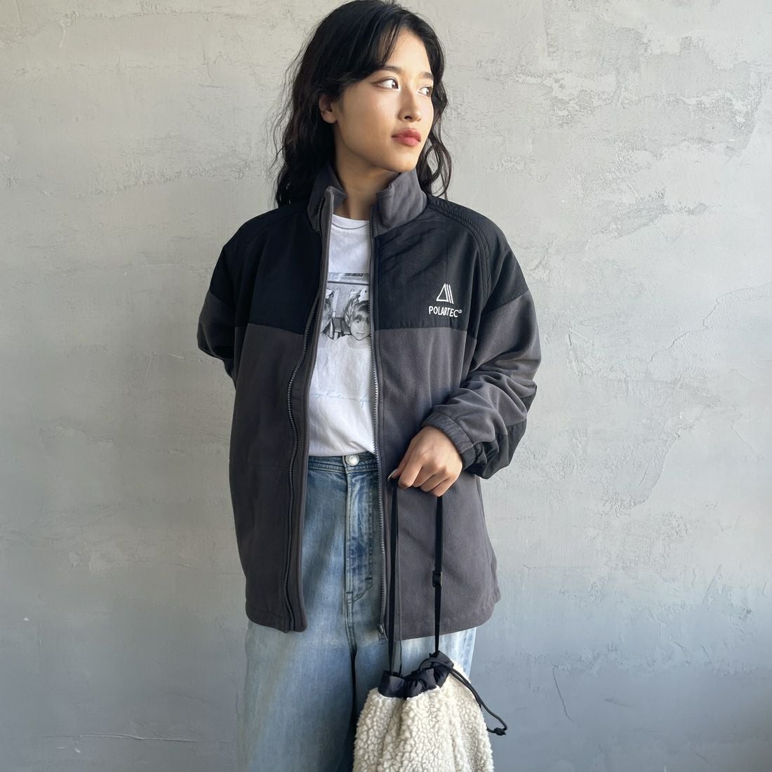 Jeans Factory Clothes [ジーンズファクトリークローズ] ポーラテック ECWCSフリースジャケット [JFC-254-041]89 ﾁｬｺｰﾙ &&モデル身長：162cm 着用サイズ：S&&