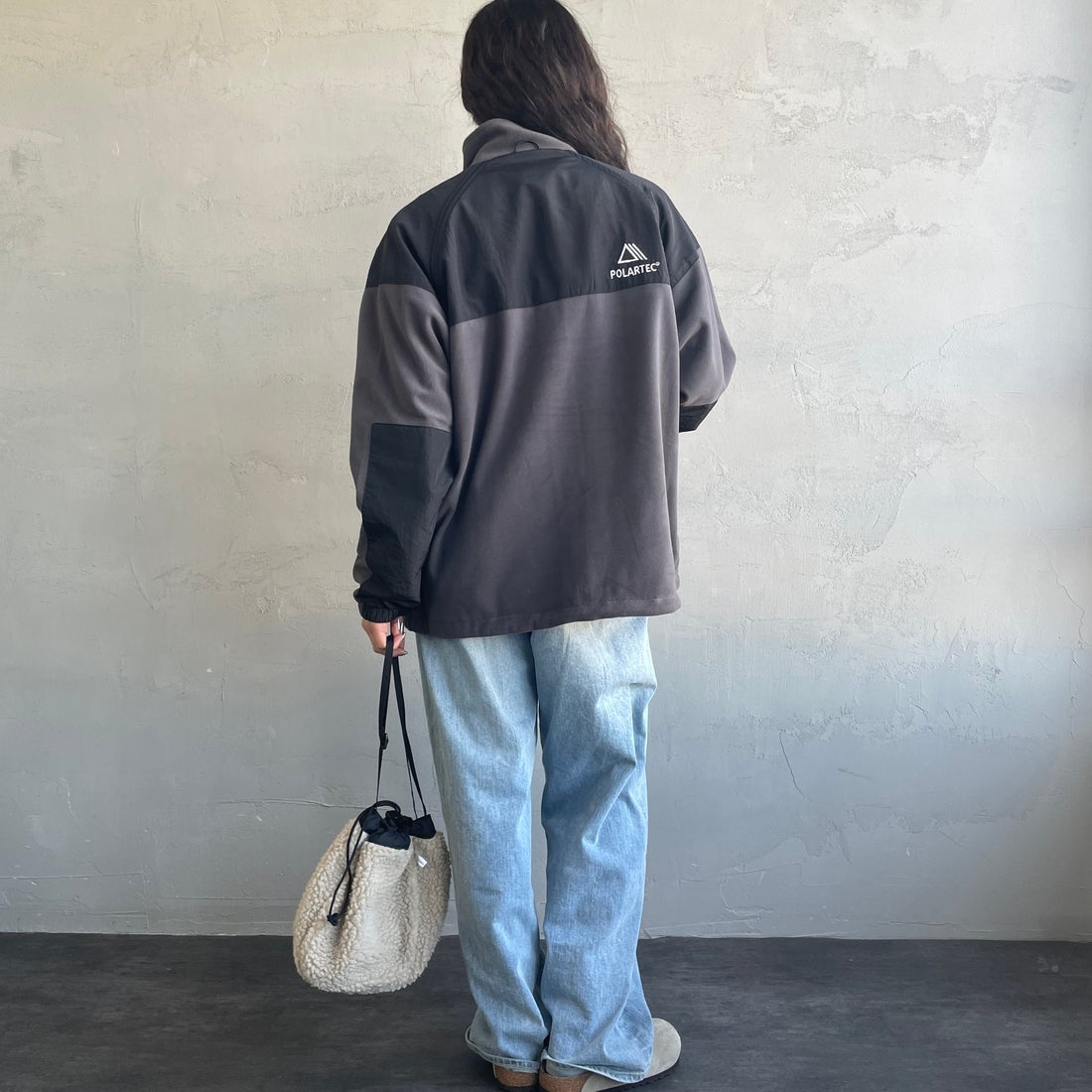 Jeans Factory Clothes [ジーンズファクトリークローズ] ポーラテック ECWCSフリースジャケット [JFC-254-041]89 ﾁｬｺｰﾙ &&モデル身長：162cm 着用サイズ：S&&