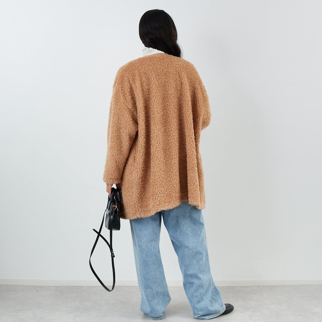 STELLA CIFFON [ステラシフォン] ダブルフェイスボアコート [ST4-26104] 60 BEIGE &&モデル身長：162cm 着用サイズ：36&&