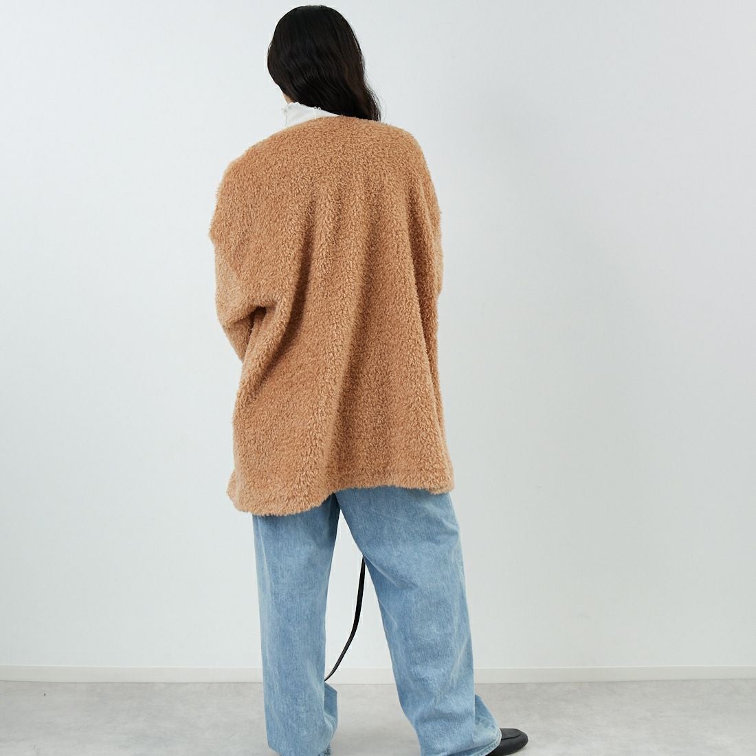 STELLA CIFFON [ステラシフォン] ダブルフェイスボアコート [ST4-26104] 60 BEIGE &&モデル身長：162cm 着用サイズ：36&&