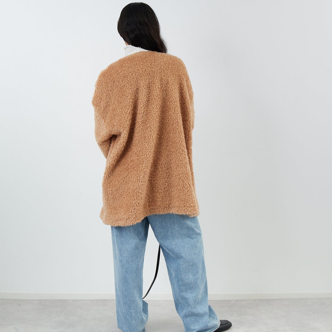 STELLA CIFFON [ステラシフォン] ダブルフェイスボアコート [ST4-26104] 60 BEIGE &&モデル身長：162cm 着用サイズ：36&&