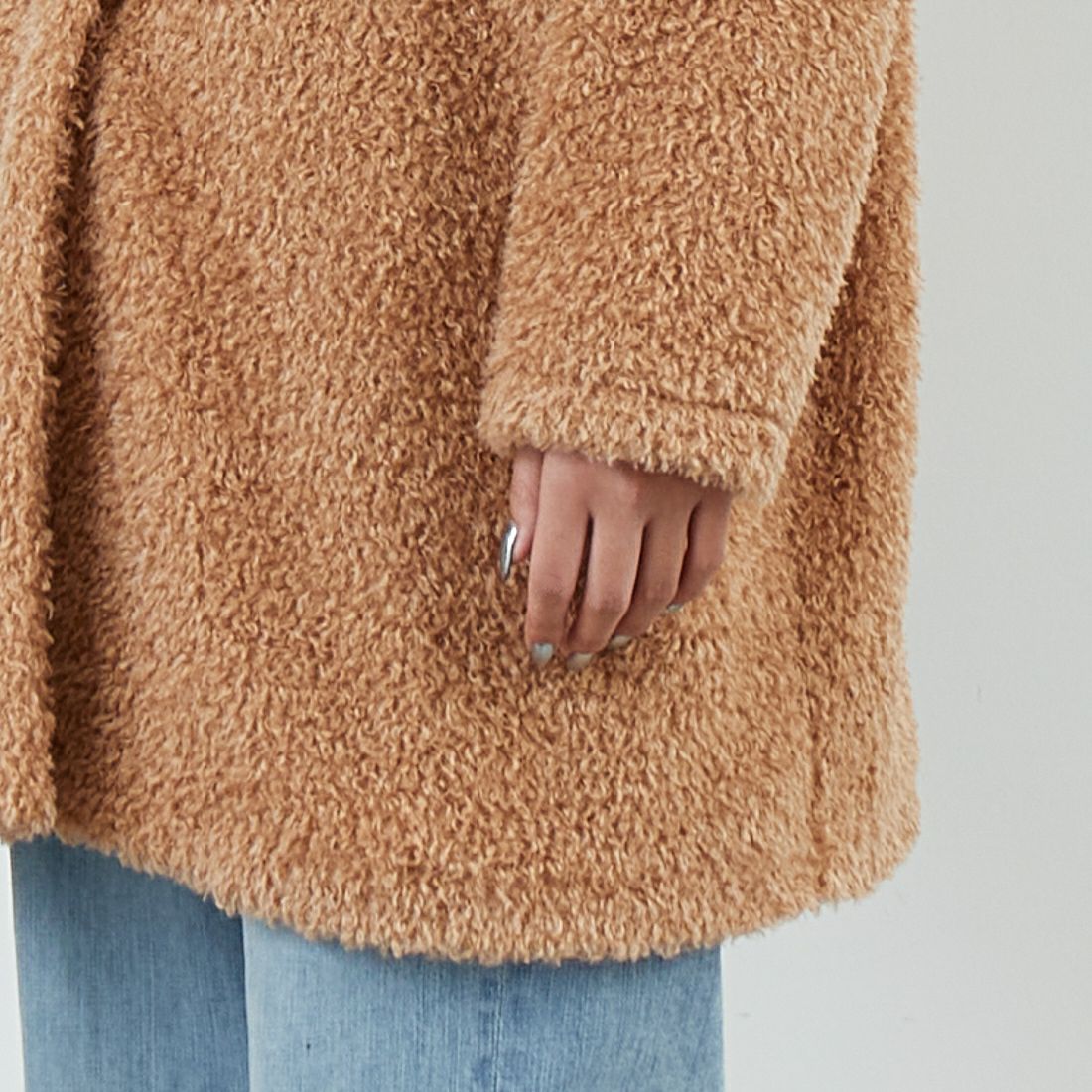 STELLA CIFFON [ステラシフォン] ダブルフェイスボアコート [ST4-26104] 60 BEIGE &&モデル身長：162cm 着用サイズ：36&&