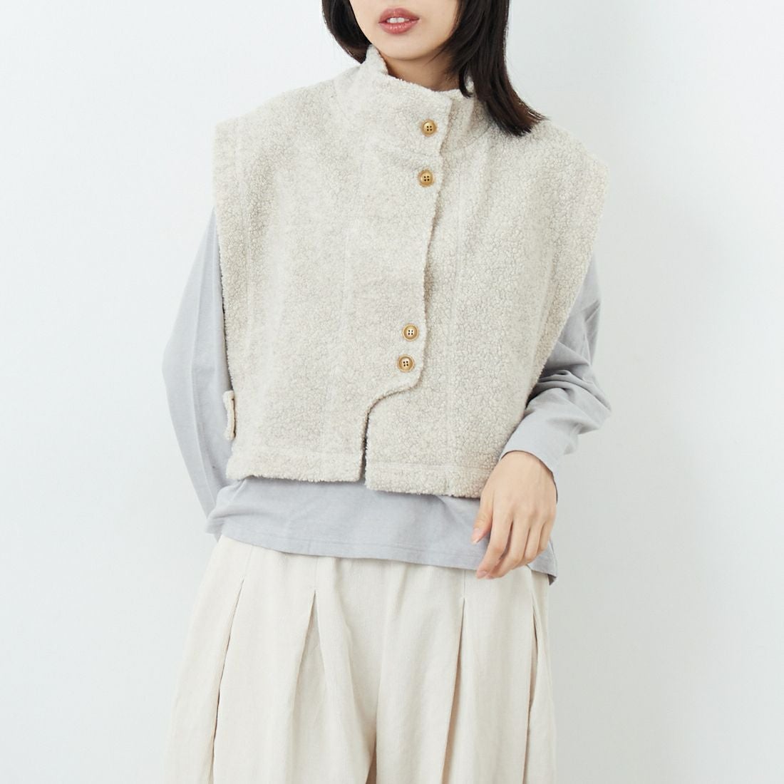 tumugu: [ツムグ] シープパイルベスト [TC25318]｜ジーンズ