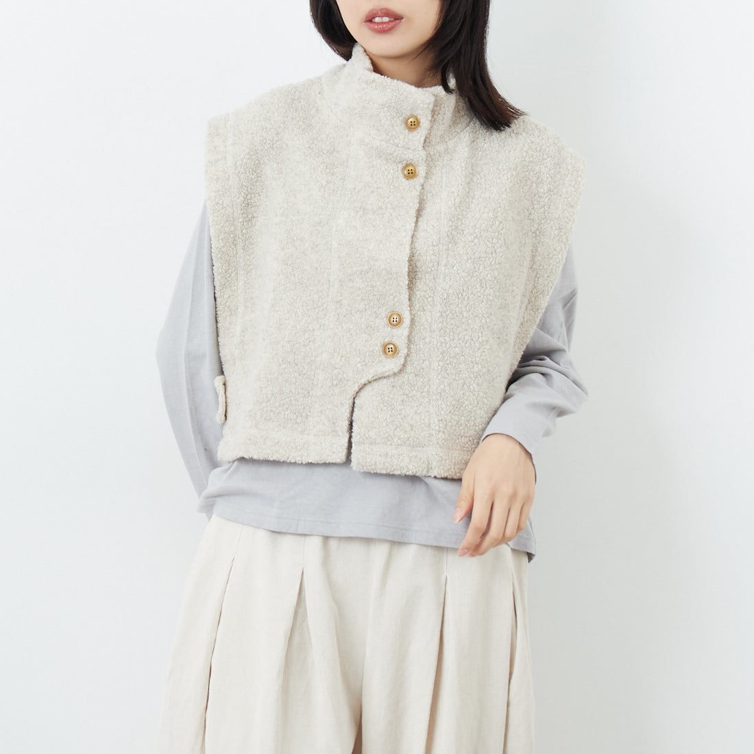 03 OATMEAL&&モデル身長：162cm 着用サイズ：F&&