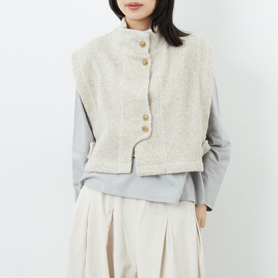 tumugu: [ツムグ] シープパイルベスト [TC25318]｜ジーンズ