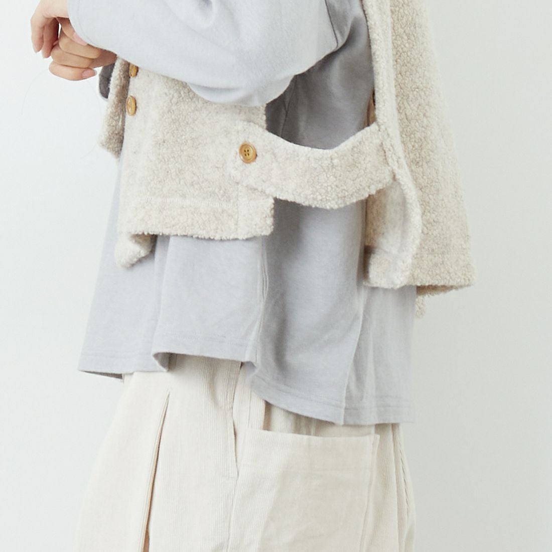 tumugu: [ツムグ] シープパイルベスト [TC25318]｜ジーンズ