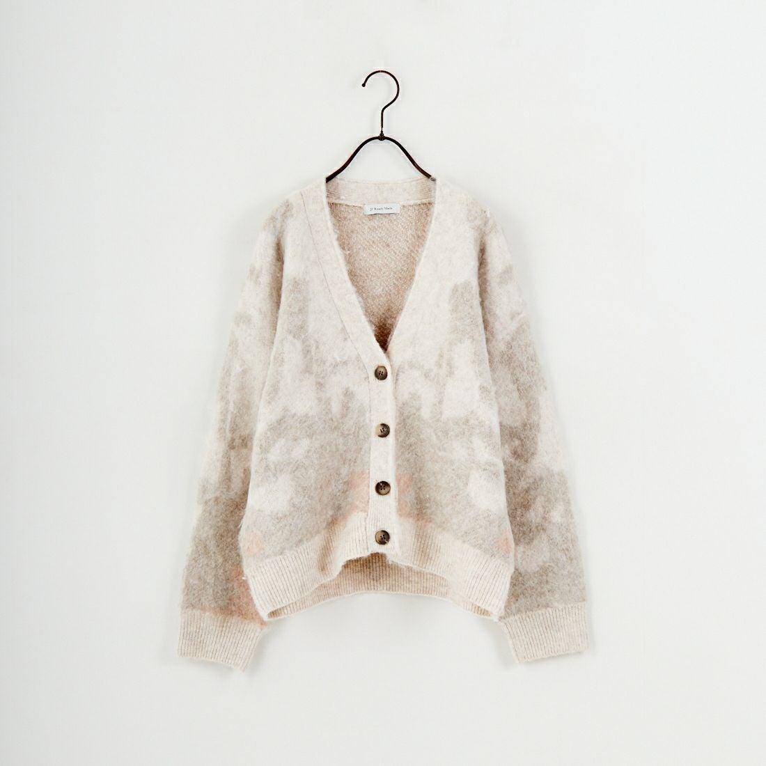 Jf Ready Made [ジェイエフレディメイド] にじみ柄Vネックカーディガン [3109236] 342 ﾋﾟﾝｸ