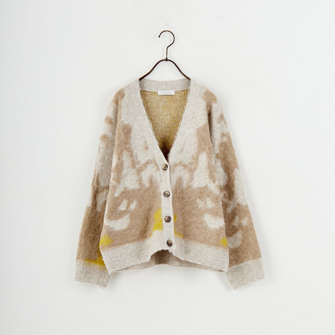 Jf Ready Made [ジェイエフレディメイド] にじみ柄Vネックカーディガン [3109236] 289 ｲｴﾛｰ