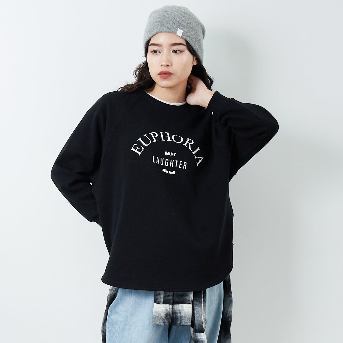 801 ﾌﾞﾗｯｸ&&モデル身長：162cm 着用サイズ：F&&