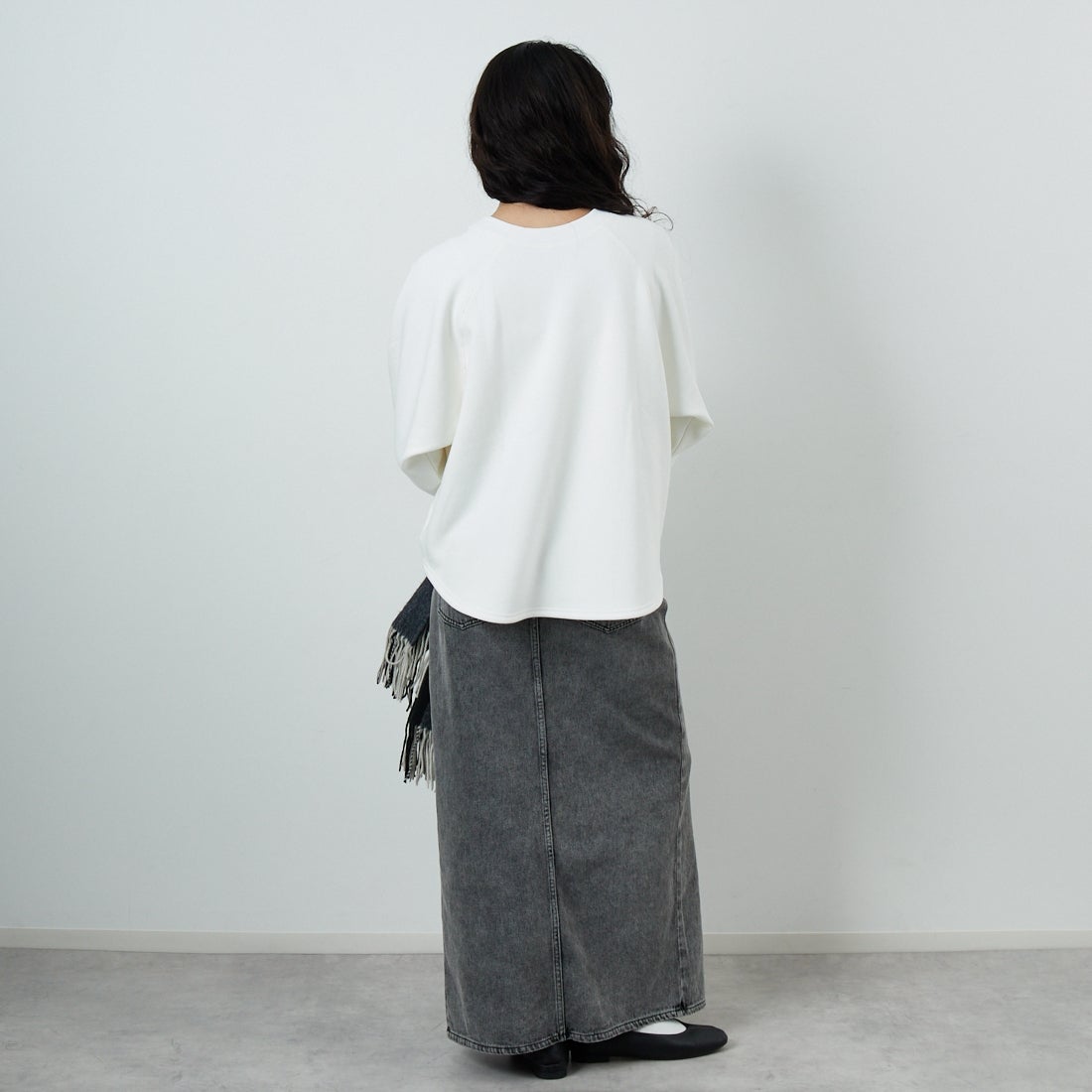 Jf Ready Made [ジェイエフレディメイド] 裏起毛プリントプルオーバー [3109151] 104 ｵﾌ &&モデル身長：162cm 着用サイズ：F&&