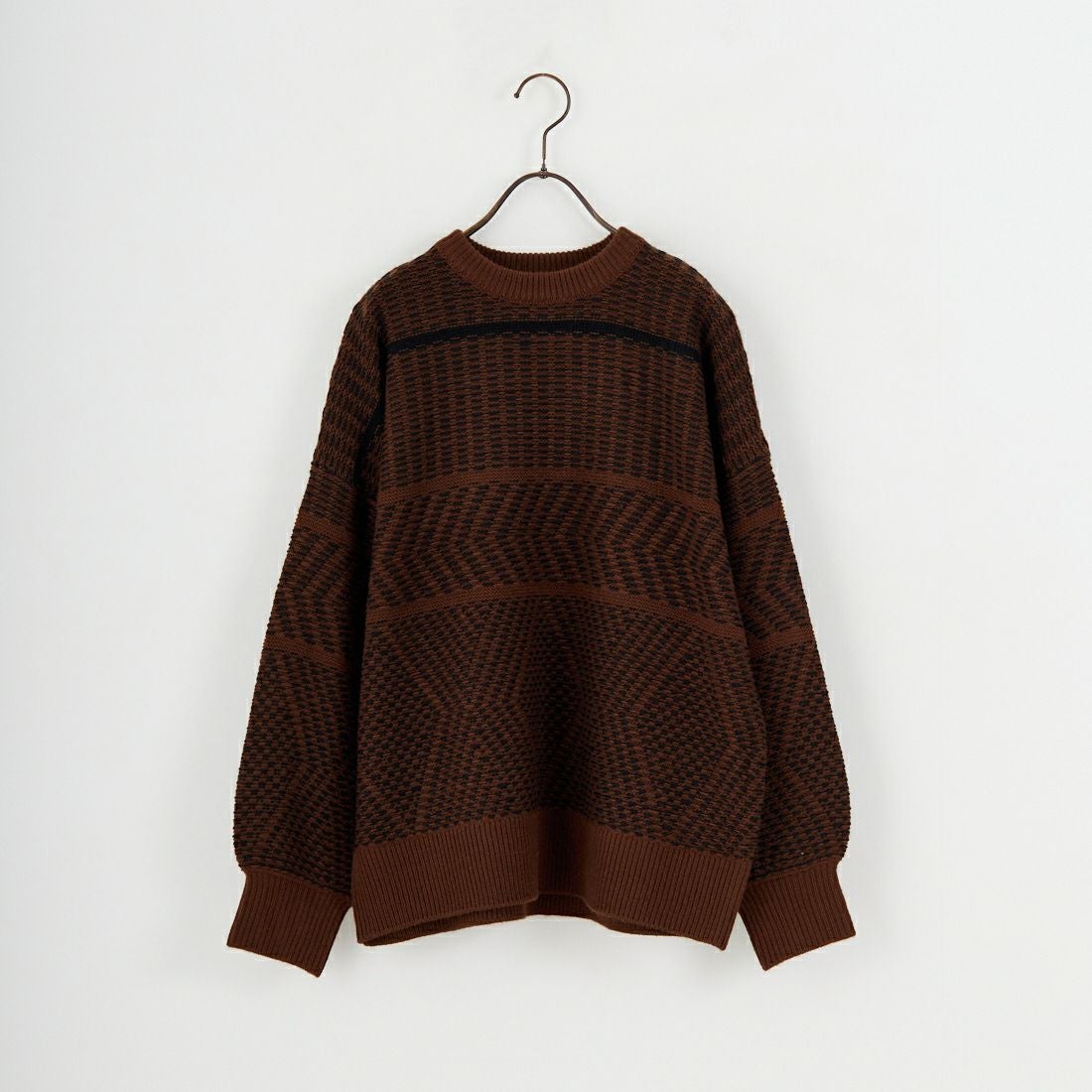 Jf Ready Made [ジェイエフレディメイド] ジャガードニットクルーネックプルオーバー [3109207] 089 ﾌﾞﾗｯｸ