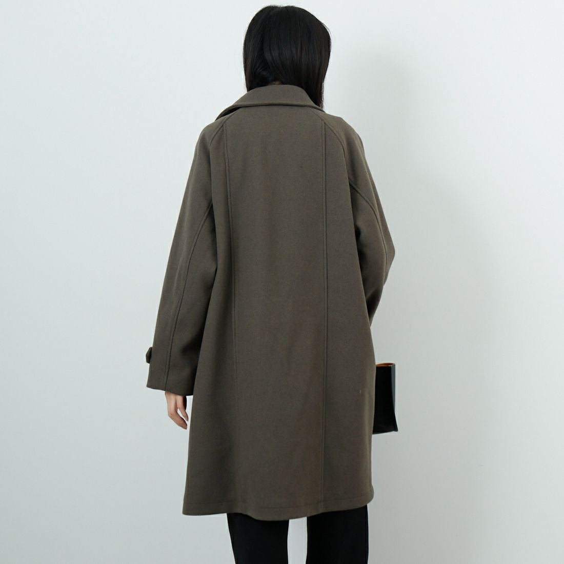 Jeans Factory Clothes [ジーンズファクトリークローズ] ワイドステンカラーミドルコート [831031IN] CHARCOAL &&モデル身長：162cm 着用サイズ：F&&