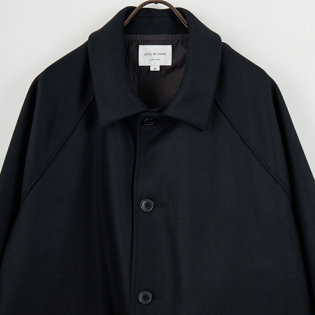 STILL BY HAND [スティルバイハンド] メルトンウールラグランコート [CO03254] BLACK