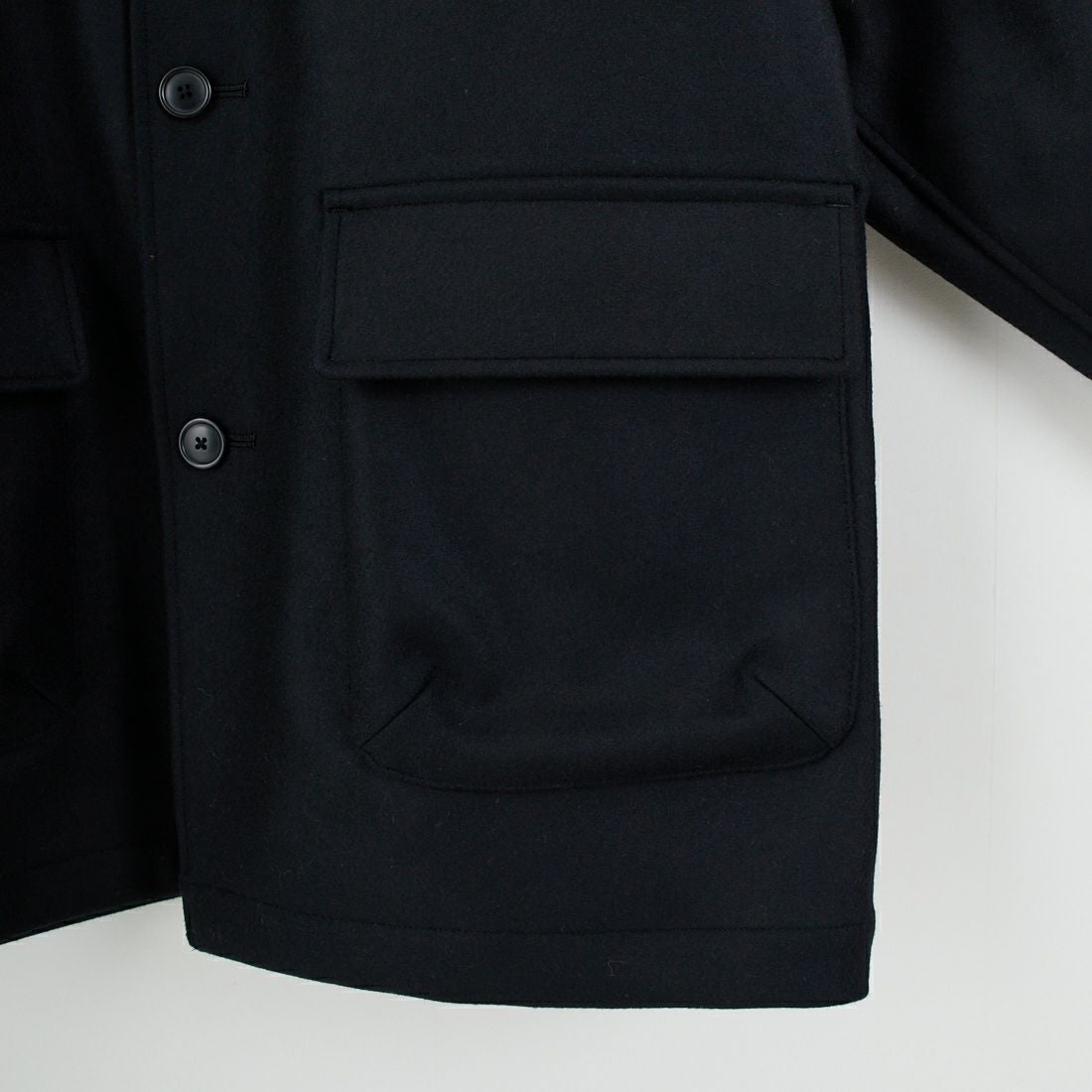 STILL BY HAND [スティルバイハンド] メルトンウールラグランコート [CO03254] BLACK