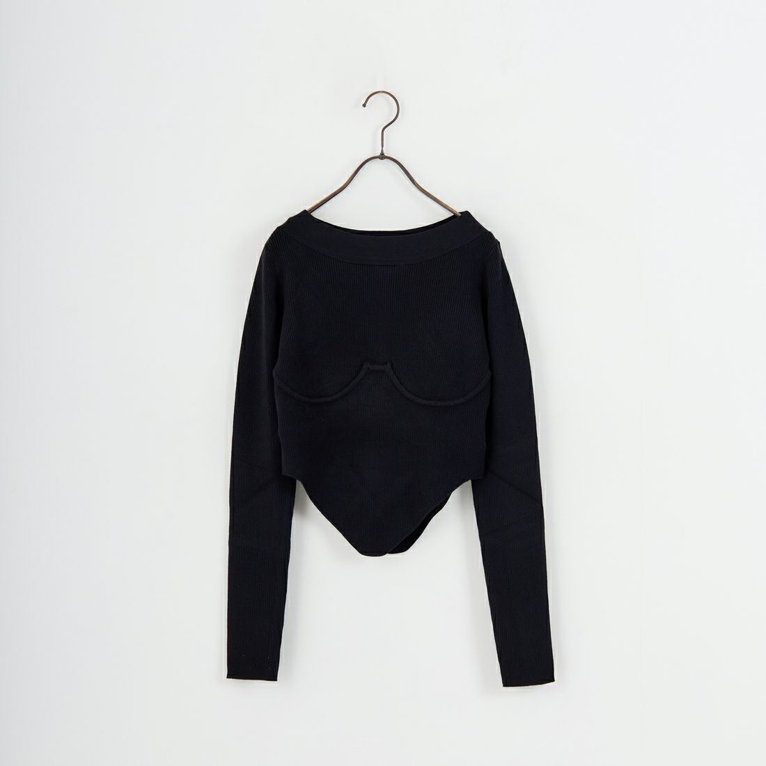 null. [ヌル] ビスチェリブニットトップス [153WNT255023] BLK