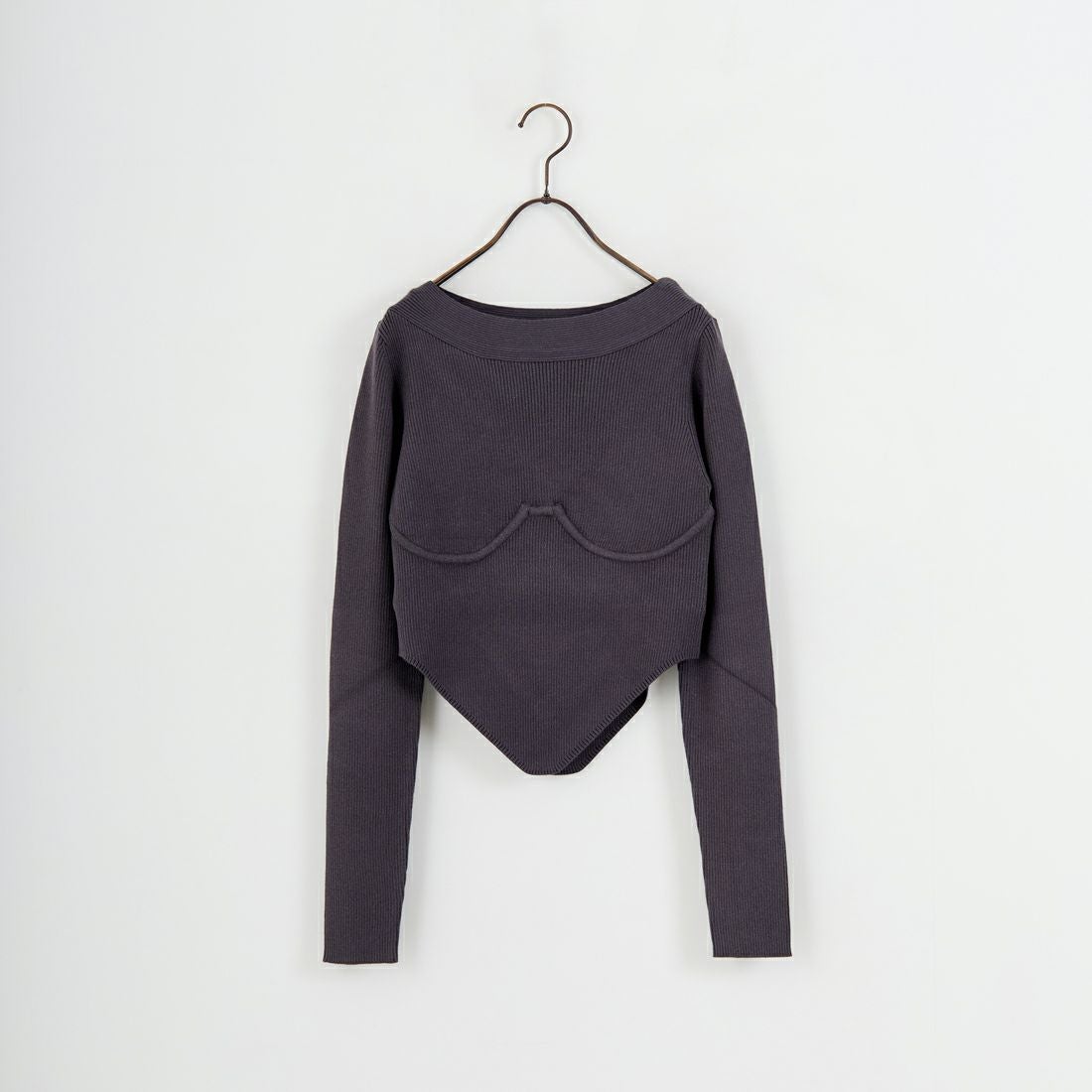 null. [ヌル] ビスチェリブニットトップス [153WNT255023] CGRY