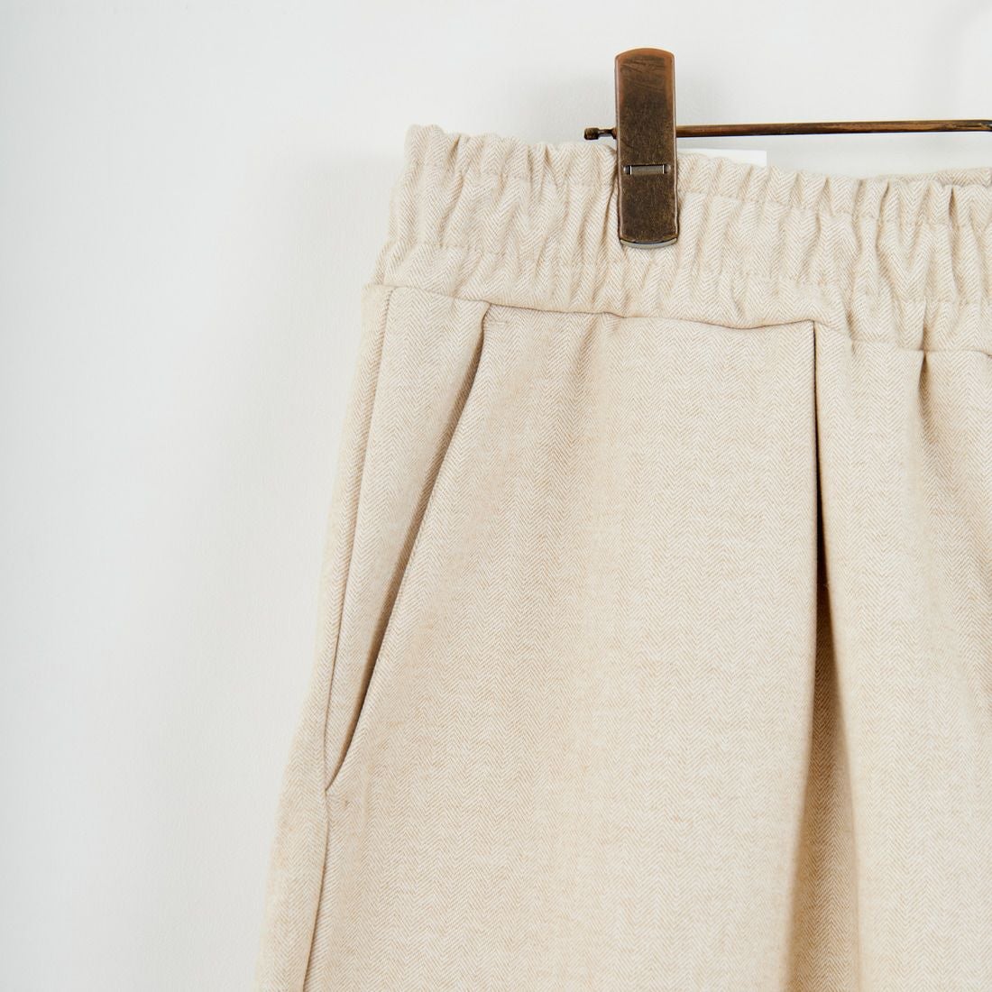 Jeans Factory Clothes [ジーンズファクトリークローズ] ヘリンボーンジャガードイージーパンツ [WRK25-230-03] BEIGE