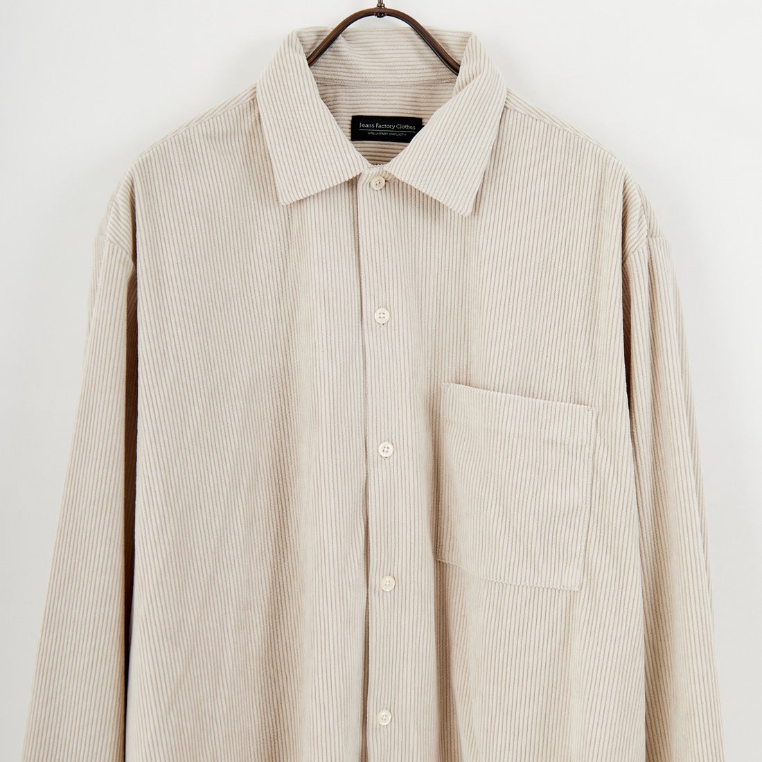 Jeans Factory Clothes [ジーンズファクトリークローズ] テックコールワンナップカラーシャツ [EPC-55109] 1 IVORY