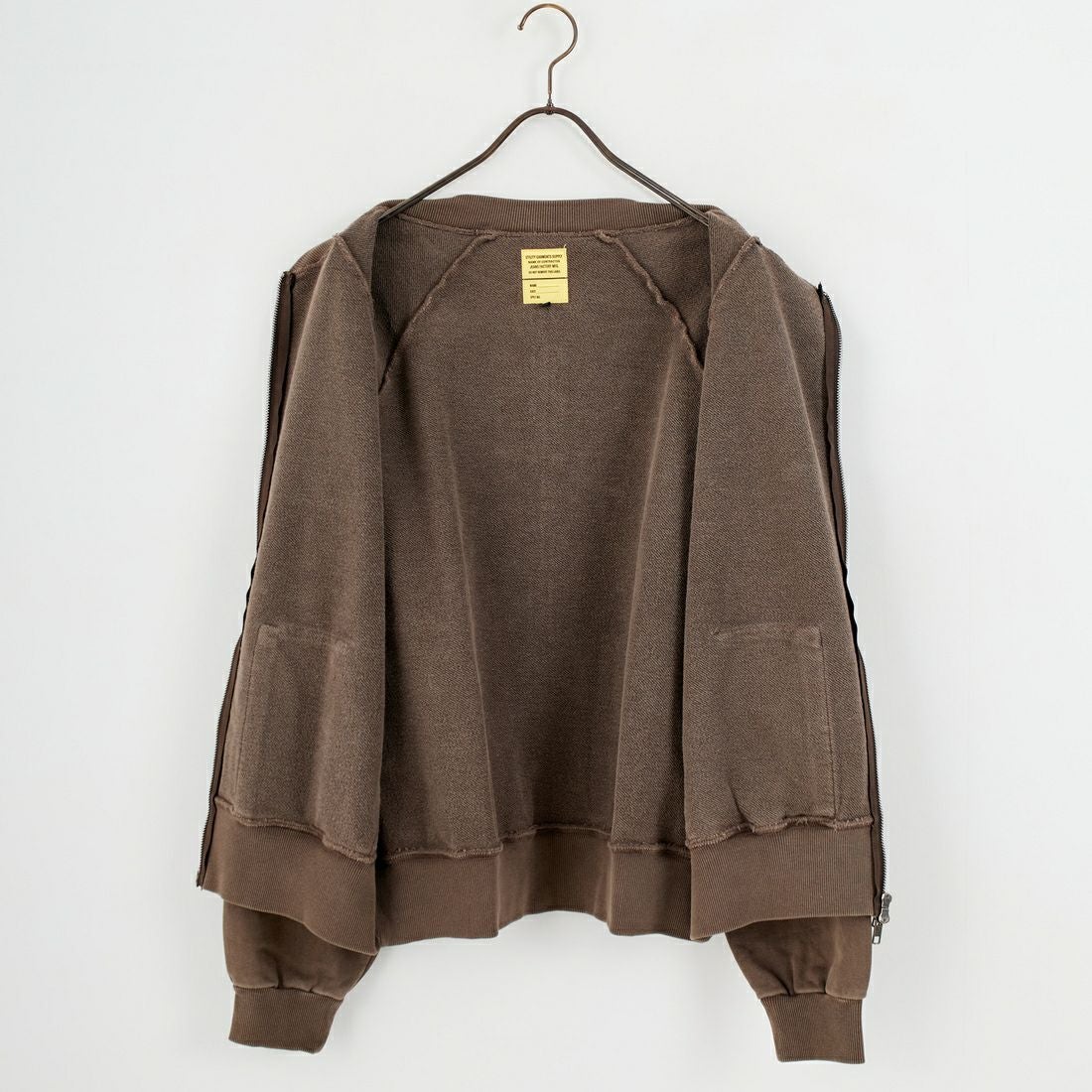 Jeans Factory Clothes [ジーンズファクトリークローズ] ピグメントジップスウェットカーディガン [2523-450IN] FADE BROWN