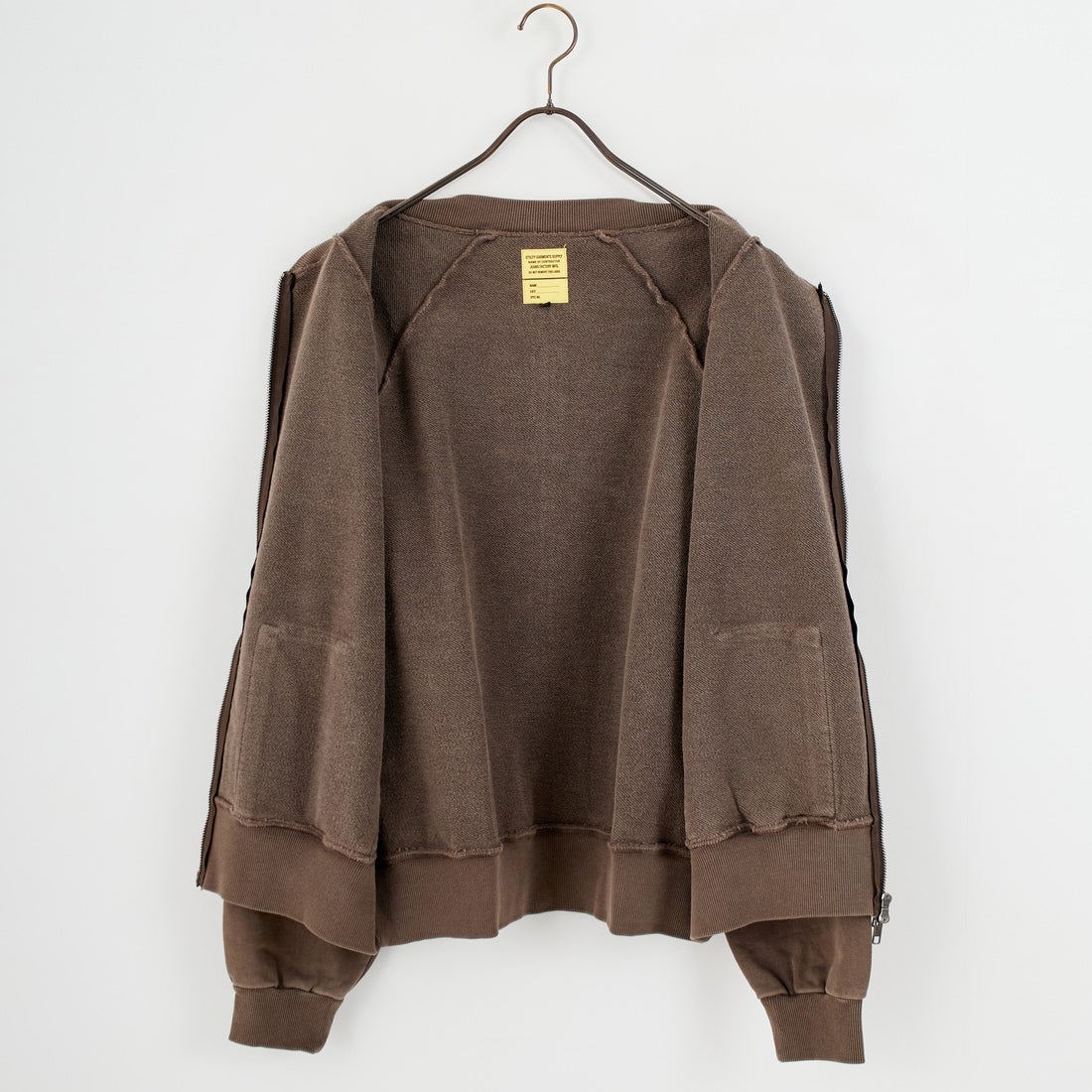 Jeans Factory Clothes [ジーンズファクトリークローズ] ピグメントジップスウェットカーディガン [2523-450IN] FADE BROWN