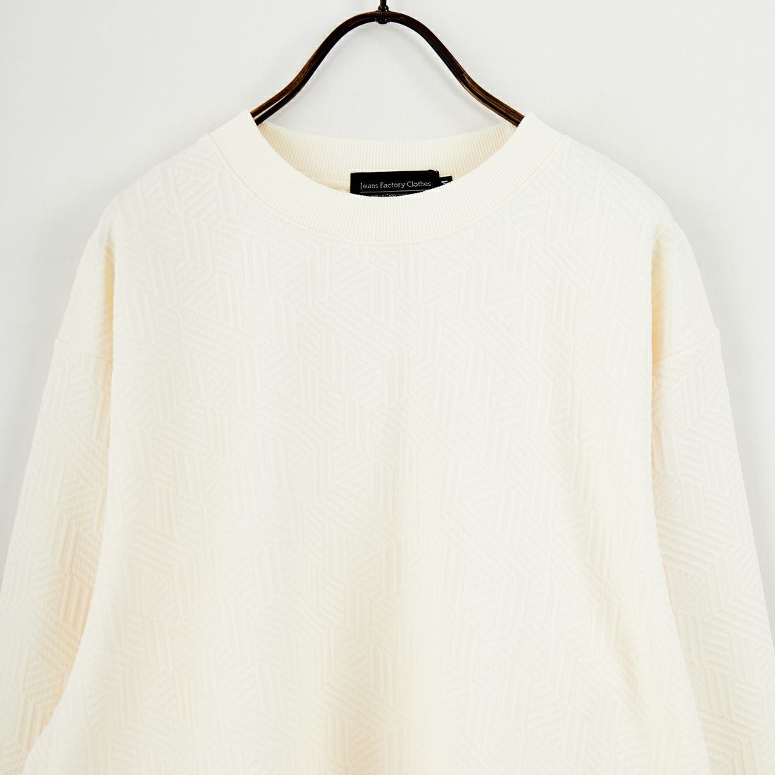 Jeans Factory Clothes [ジーンズファクトリークローズ] ジオメトリック柄ダンボールニット [EPC-55200] 1 IVORY