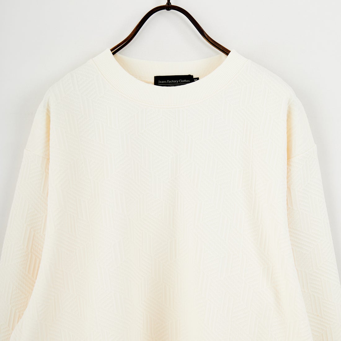 Jeans Factory Clothes [ジーンズファクトリークローズ] ジオメトリック柄ダンボールニット [EPC-55200] 1 IVORY