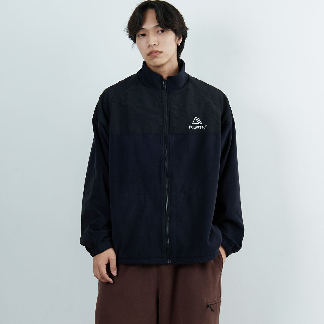 Jeans Factory Clothes [ジーンズファクトリークローズ] ポーラテック ECWCSフリースジャケット [JFC-254-041] 80 ﾌﾞﾗｯｸ &&モデル身長：179cm 着用サイズ：L&&