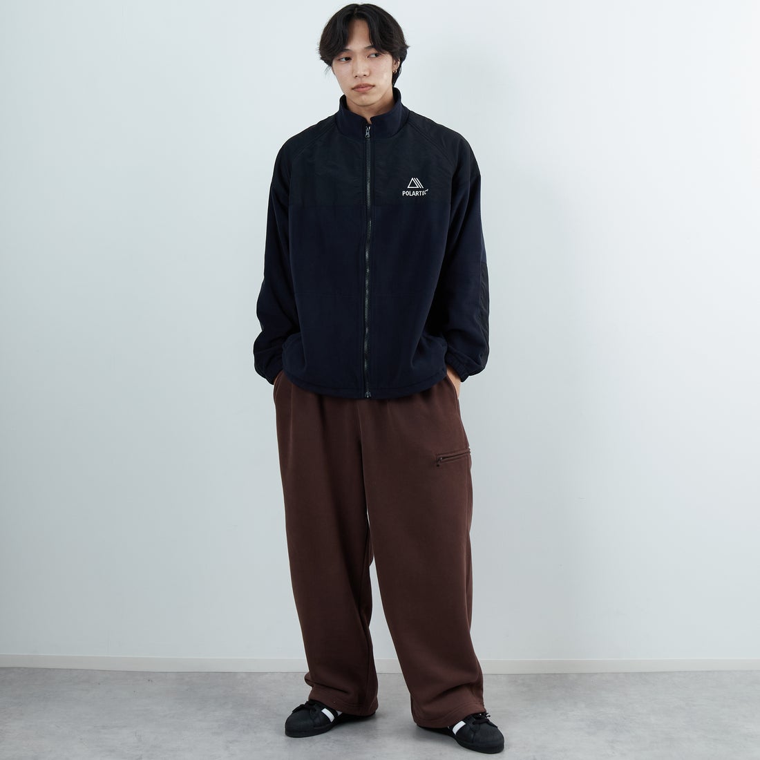 Jeans Factory Clothes [ジーンズファクトリークローズ] ポーラテック ECWCSフリースジャケット [JFC-254-041] 80 ﾌﾞﾗｯｸ &&モデル身長：179cm 着用サイズ：L&&
