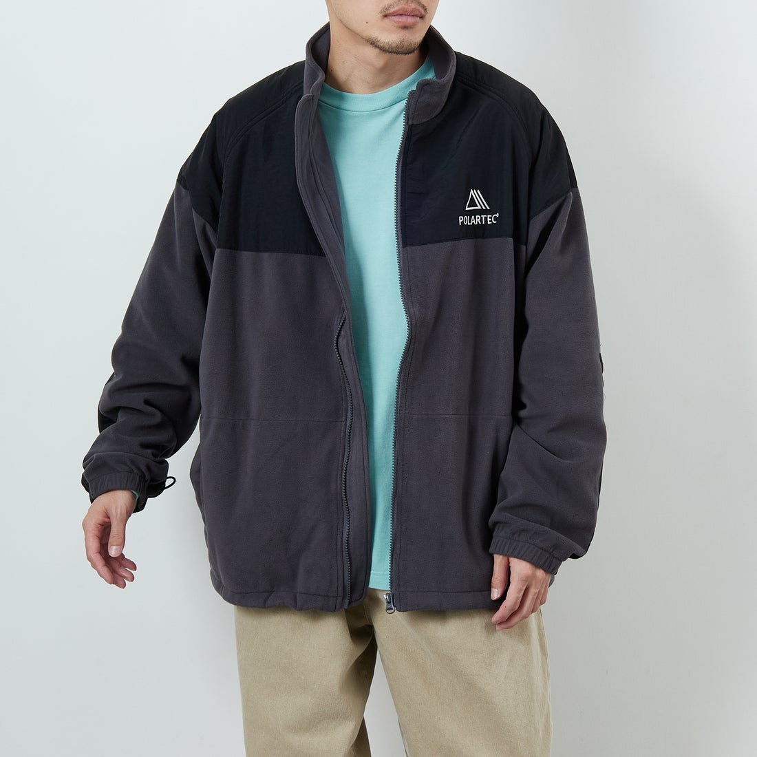 Jeans Factory Clothes [ジーンズファクトリークローズ] ポーラテック ECWCSフリースジャケット [JFC-254-041] 89 ﾁｬｺｰﾙ &&モデル身長：168cm 着用サイズ：L&&