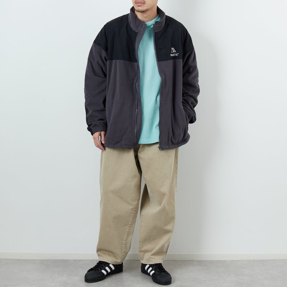 Jeans Factory Clothes [ジーンズファクトリークローズ] ポーラテック ECWCSフリースジャケット [JFC-254-041] 89 ﾁｬｺｰﾙ &&モデル身長：168cm 着用サイズ：L&&