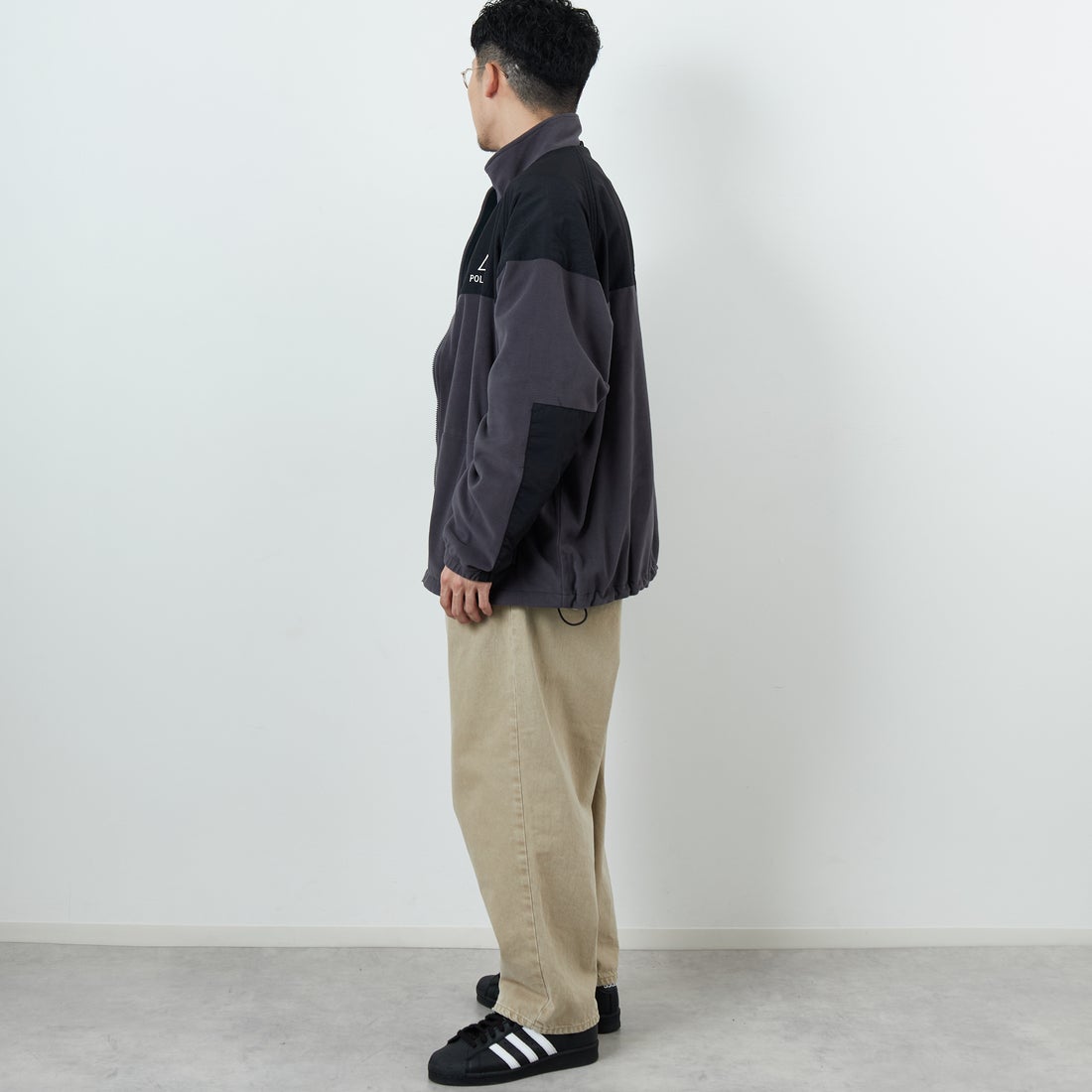Jeans Factory Clothes [ジーンズファクトリークローズ] ポーラテック ECWCSフリースジャケット [JFC-254-041] 89 ﾁｬｺｰﾙ &&モデル身長：168cm 着用サイズ：L&&