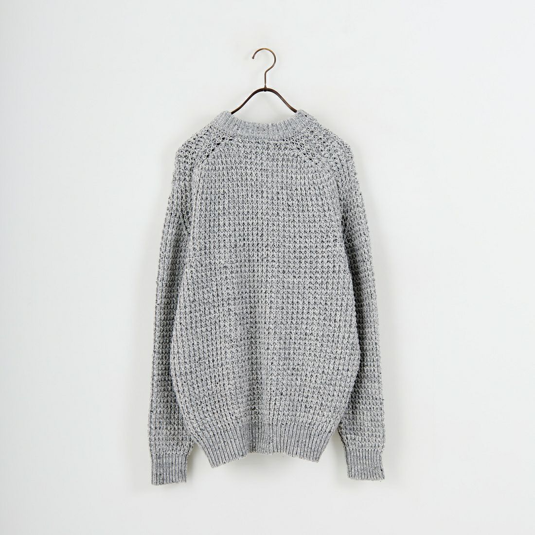 Jeans Factory Clothes [ジーンズファクトリークローズ] ネップビッグワッフル クルーネックニット [JFC-254-077] GRAY