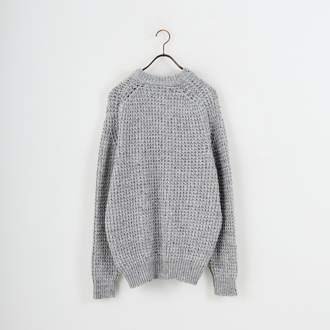 Jeans Factory Clothes [ジーンズファクトリークローズ] ネップビッグワッフル クルーネックニット [JFC-254-077] GRAY