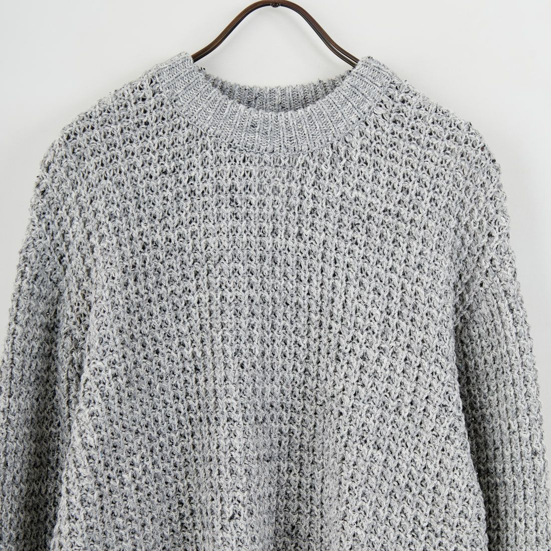 Jeans Factory Clothes [ジーンズファクトリークローズ] ネップビッグワッフル クルーネックニット [JFC-254-077] GRAY
