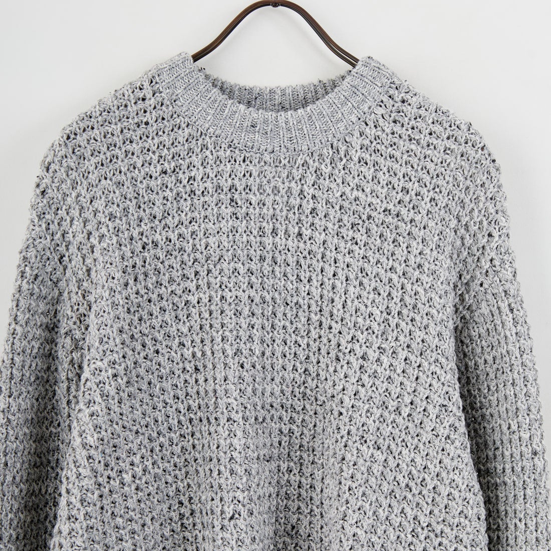Jeans Factory Clothes [ジーンズファクトリークローズ] ネップビッグワッフル クルーネックニット [JFC-254-077] GRAY