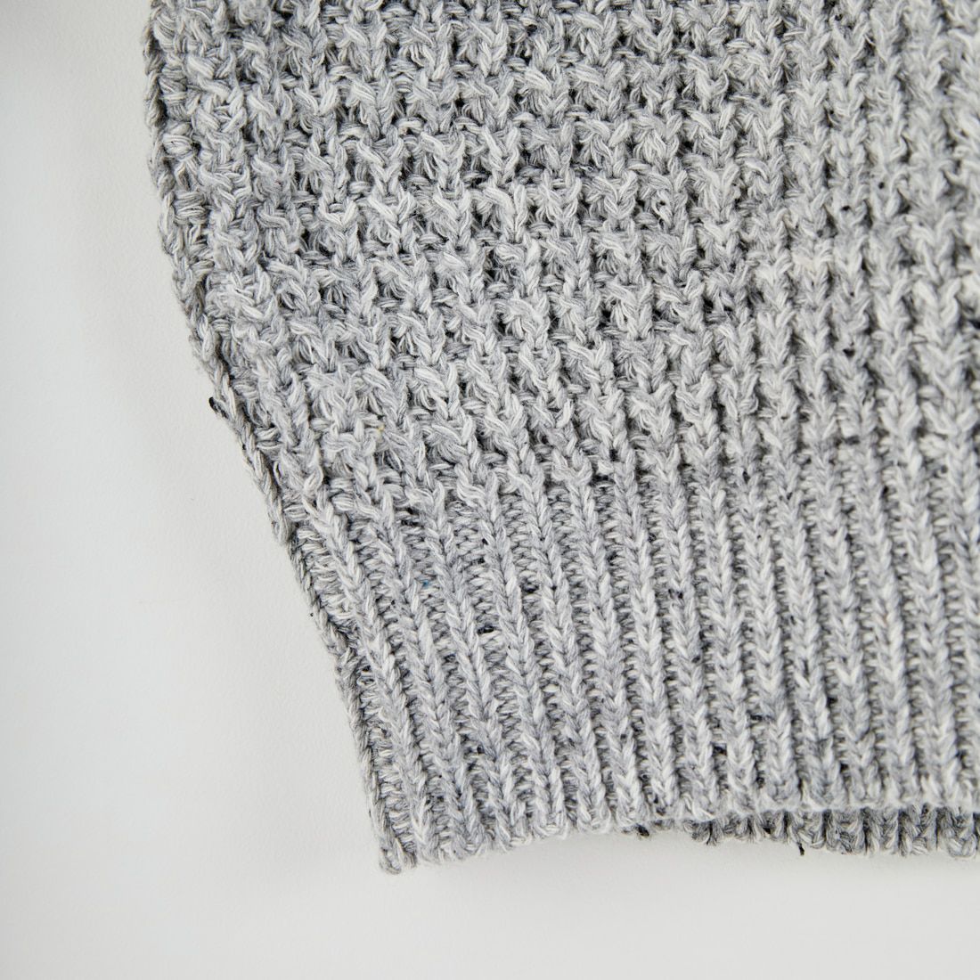 Jeans Factory Clothes [ジーンズファクトリークローズ] ネップビッグワッフル クルーネックニット [JFC-254-077] GRAY
