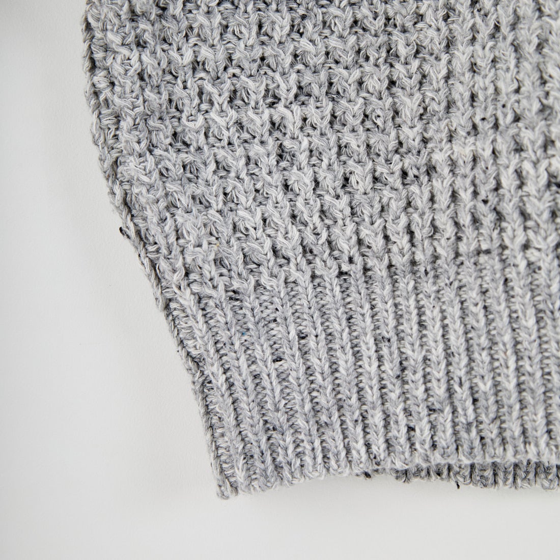 Jeans Factory Clothes [ジーンズファクトリークローズ] ネップビッグワッフル クルーネックニット [JFC-254-077] GRAY