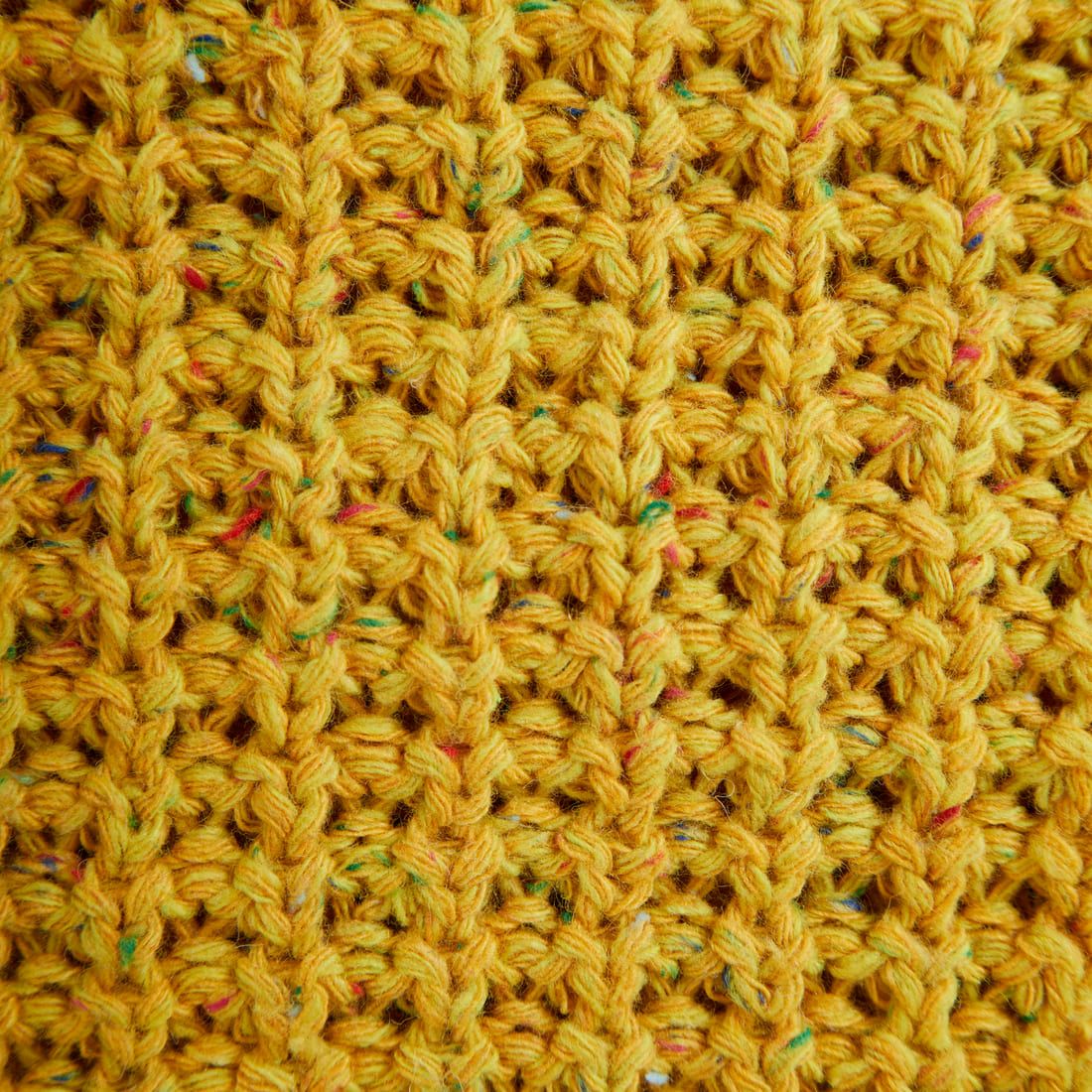 Jeans Factory Clothes [ジーンズファクトリークローズ] ネップビッグワッフル クルーネックニット [JFC-254-077] YELLOW