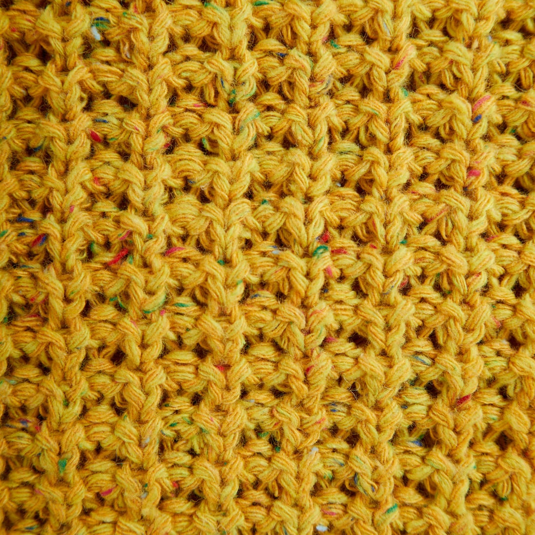 Jeans Factory Clothes [ジーンズファクトリークローズ] ネップビッグワッフル クルーネックニット [JFC-254-077] YELLOW