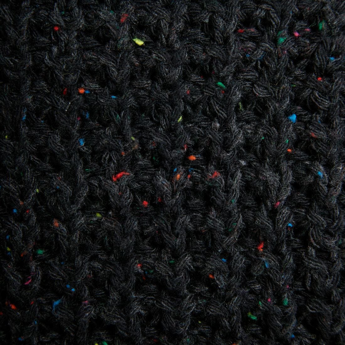 Jeans Factory Clothes [ジーンズファクトリークローズ] ネップビッグワッフル クルーネックニット [JFC-254-077] BLACK