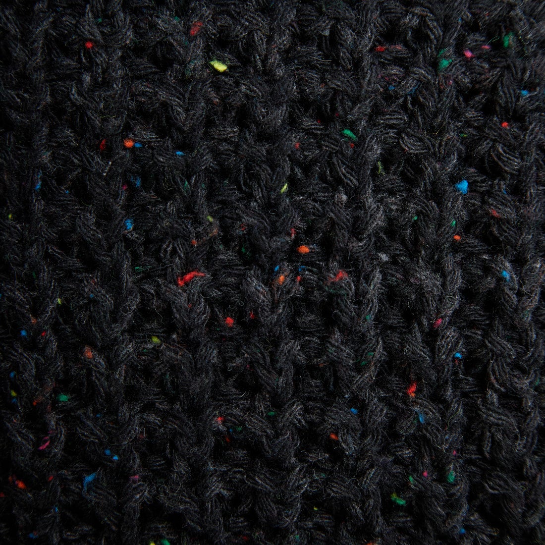 Jeans Factory Clothes [ジーンズファクトリークローズ] ネップビッグワッフル クルーネックニット [JFC-254-077] BLACK
